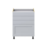 Hugo&Borg Charlesberg 27-in W x 34.5-in H x 24-in D Gray 4-Drawer Base Fully Assembled Cabinet (Recessed Panel Style)