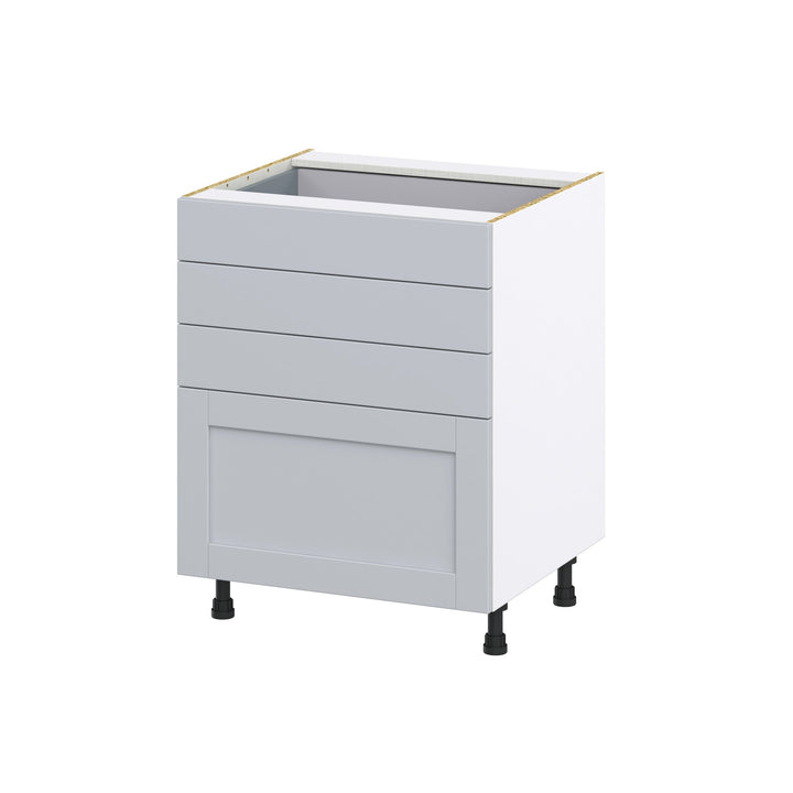 Hugo&Borg Charlesberg 27-in W x 34.5-in H x 24-in D Gray 4-Drawer Base Fully Assembled Cabinet (Recessed Panel Style)