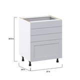 Hugo&Borg Charlesberg 27-in W x 34.5-in H x 24-in D Gray 4-Drawer Base Fully Assembled Cabinet (Recessed Panel Style)