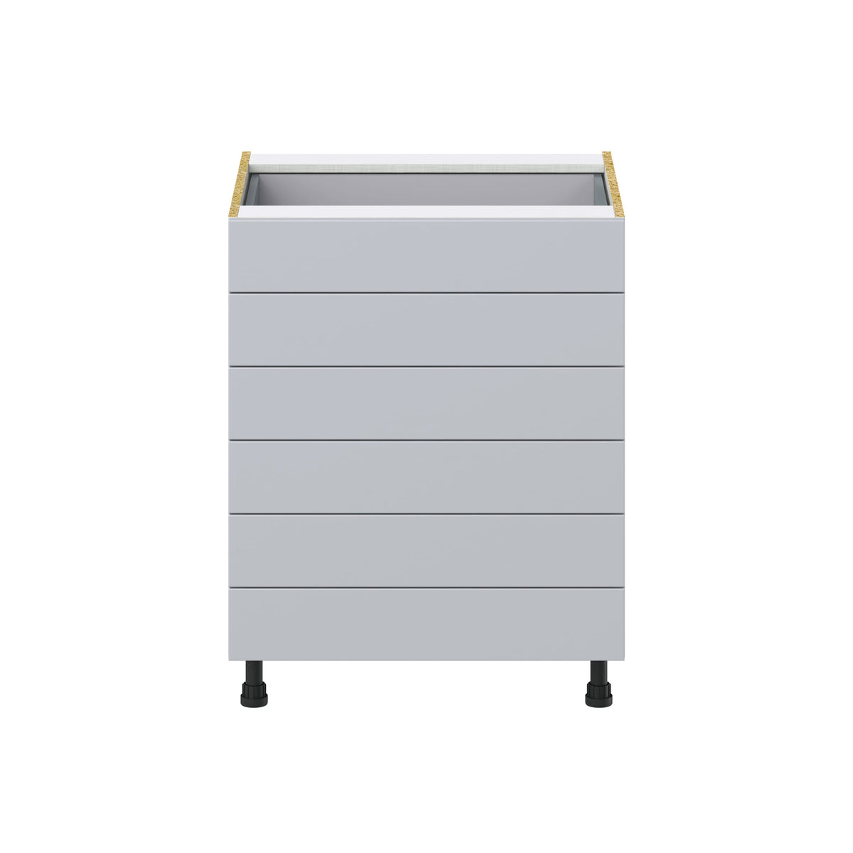 Hugo&Borg Charlesberg 27-in W x 34.5-in H x 24-in D Gray 6-Drawer Base Fully Assembled Cabinet (Recessed Panel Style)