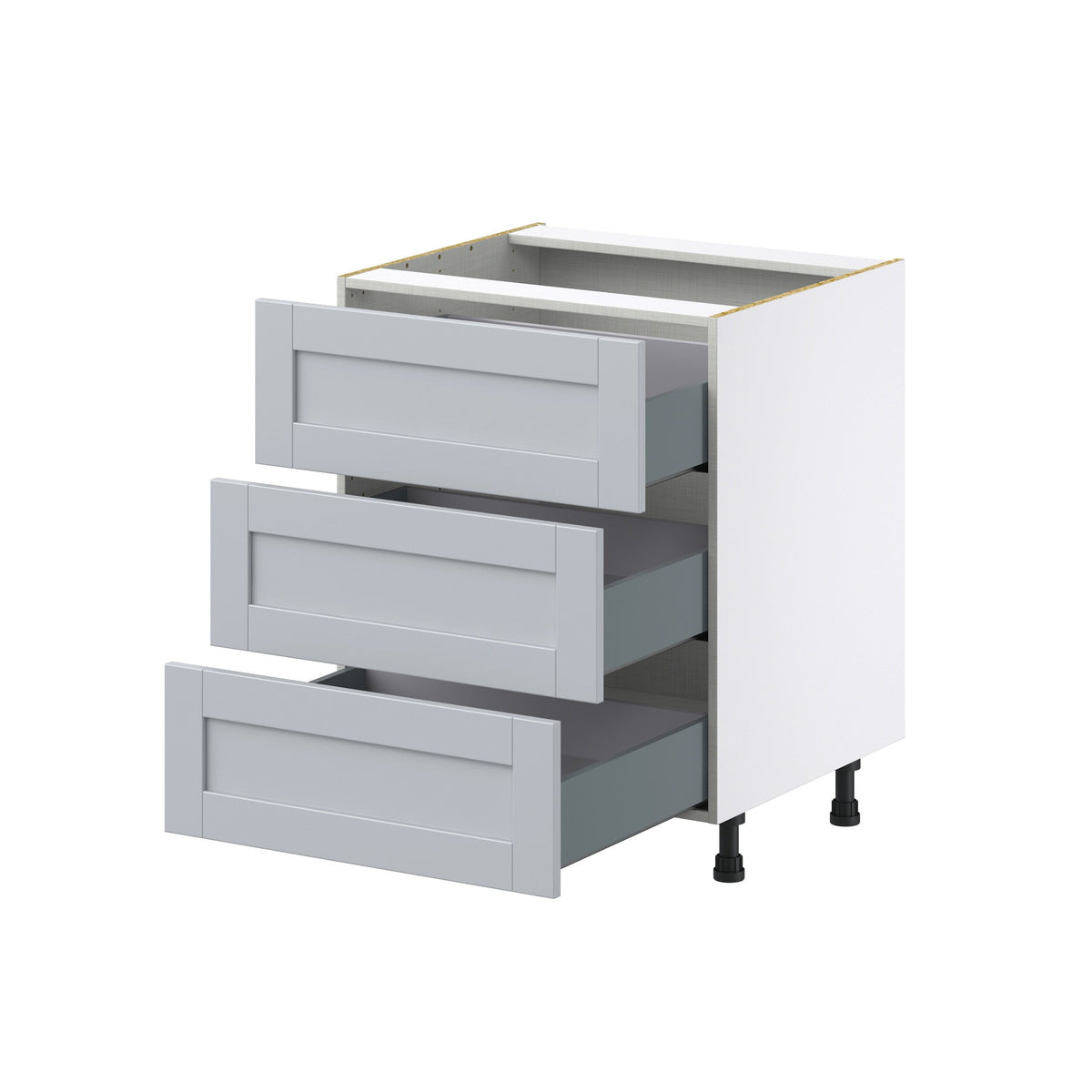 Hugo&Borg Charlesberg 27-in W x 34.5-in H x 24-in D Gray 3-Drawer Base Fully Assembled Cabinet (Recessed Panel Style)