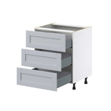 Hugo&Borg Charlesberg 27-in W x 34.5-in H x 24-in D Gray 3-Drawer Base Fully Assembled Cabinet (Recessed Panel Style)