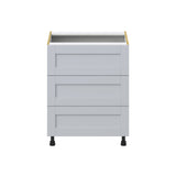 Hugo&Borg Charlesberg 27-in W x 34.5-in H x 24-in D Gray 3-Drawer Base Fully Assembled Cabinet (Recessed Panel Style)