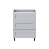 Hugo&Borg Charlesberg 27-in W x 34.5-in H x 24-in D Gray 4-Drawer Base Fully Assembled Cabinet (Recessed Panel Style)