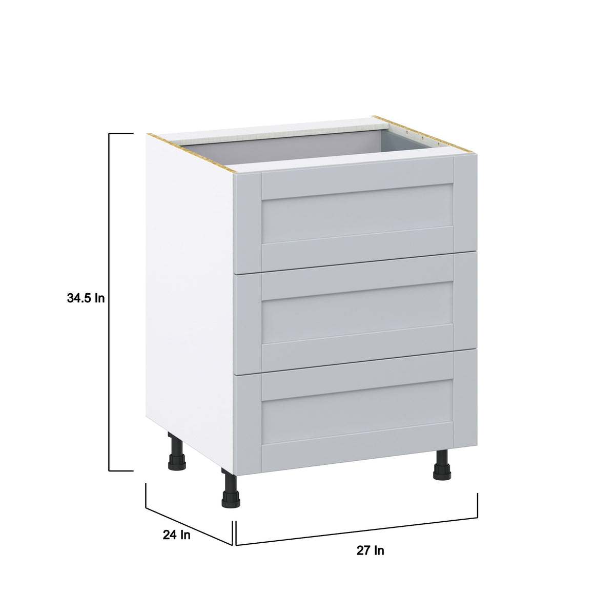 Hugo&Borg Charlesberg 27-in W x 34.5-in H x 24-in D Gray 4-Drawer Base Fully Assembled Cabinet (Recessed Panel Style)