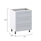 Hugo&Borg Charlesberg 27-in W x 34.5-in H x 24-in D Gray 4-Drawer Base Fully Assembled Cabinet (Recessed Panel Style)