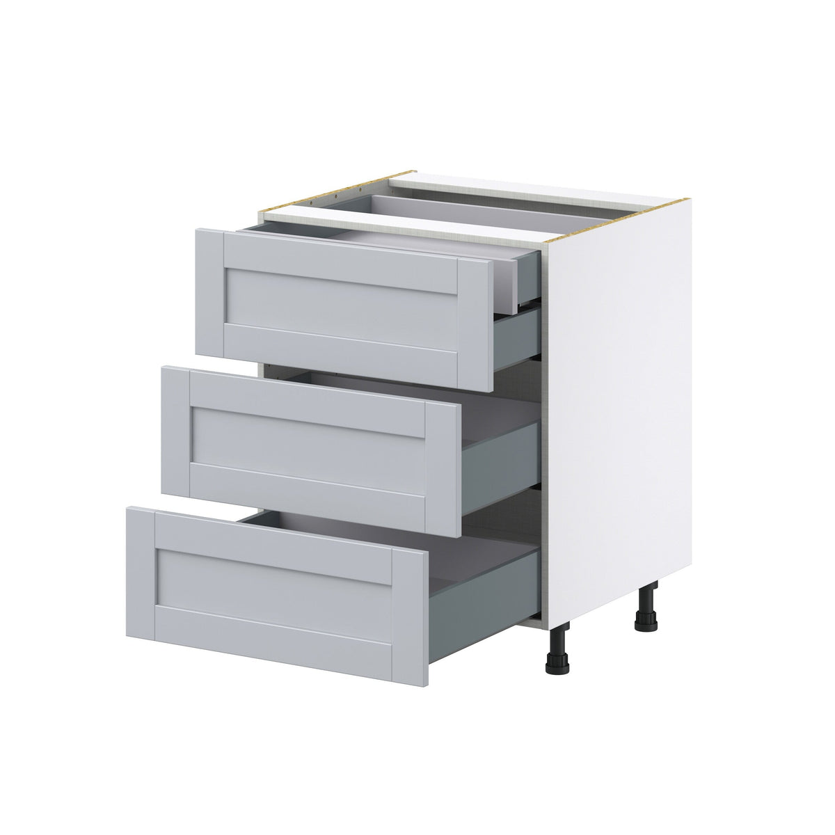 Hugo&Borg Charlesberg 27-in W x 34.5-in H x 24-in D Gray 4-Drawer Base Fully Assembled Cabinet (Recessed Panel Style)