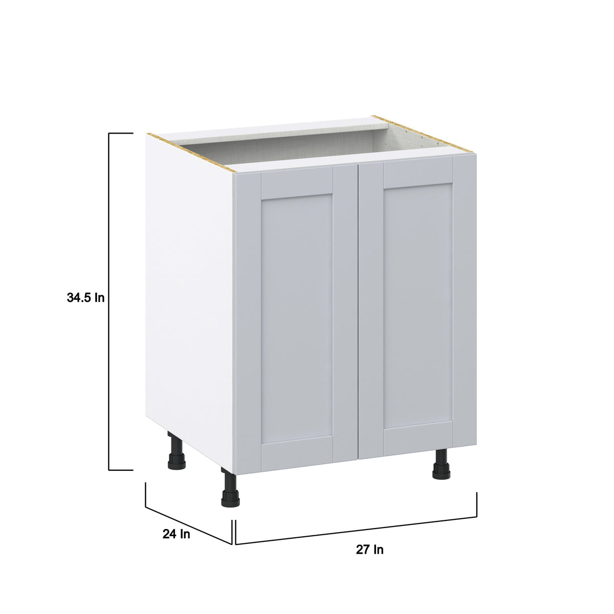 Hugo&Borg Charlesberg 27-in W x 34.5-in H x 24-in D Gray Sink Base Fully Assembled Cabinet (Recessed Panel Shaker Style)