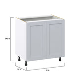 Hugo&Borg Charlesberg 33-in W x 34.5-in H x 24-in D Gray Base Fully Assembled Cabinet (Recessed Panel Shaker Door Style)