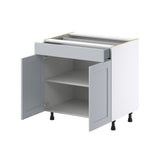 Hugo&Borg Charlesberg 33-in W x 34.5-in H x 24-in D Gray 1-Drawer Base Fully Assembled Cabinet (Recessed Panel Shaker Style)