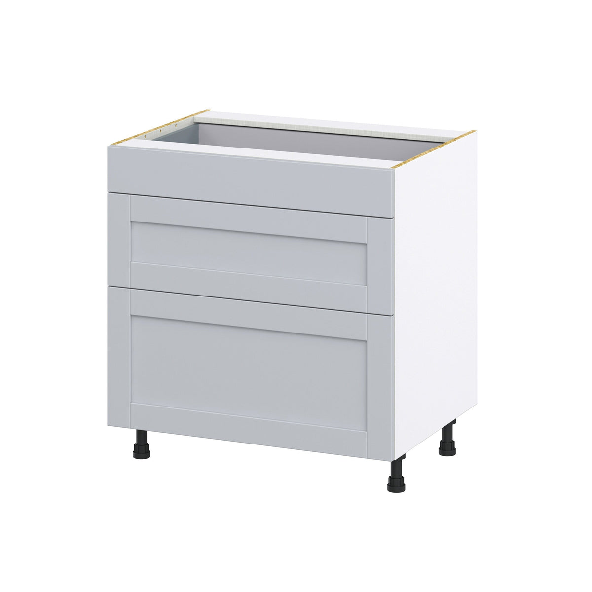 Hugo&Borg Charlesberg 33-in W x 34.5-in H x 24-in D Gray 3-Drawer Base Fully Assembled Cabinet (Recessed Panel Style)