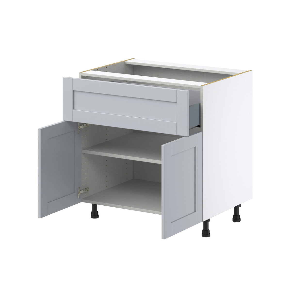 Hugo&Borg Charlesberg 33-in W x 34.5-in H x 25-in D Gray 1-Drawer Base Fully Assembled Cabinet (Recessed Panel Shaker Style)