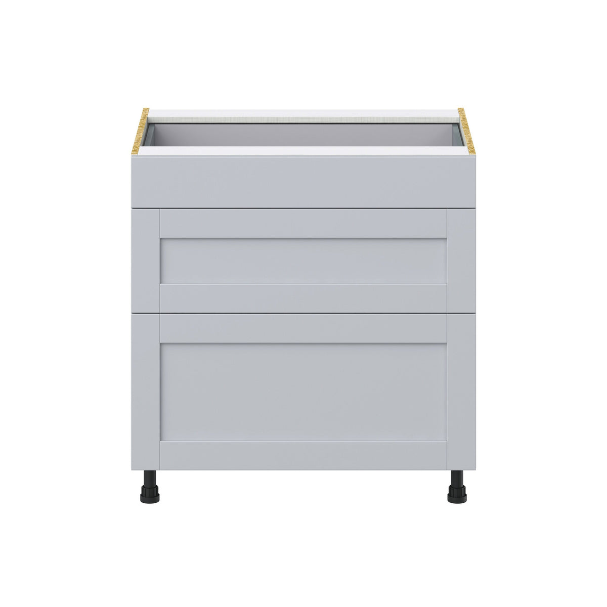 Hugo&Borg Charlesberg 33-in W x 34.5-in H x 24-in D Gray 3-Drawer Base Fully Assembled Cabinet (Recessed Panel Style)