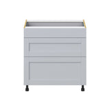 Hugo&Borg Charlesberg 33-in W x 34.5-in H x 24-in D Gray 3-Drawer Base Fully Assembled Cabinet (Recessed Panel Style)