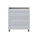 Hugo&Borg Charlesberg 33-in W x 34.5-in H x 24-in D Gray 3-Drawer Base Fully Assembled Cabinet (Recessed Panel Style)