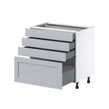 Hugo&Borg Charlesberg 33-in W x 34.5-in H x 24-in D Gray 4-Drawer Base Fully Assembled Cabinet (Recessed Panel Style)