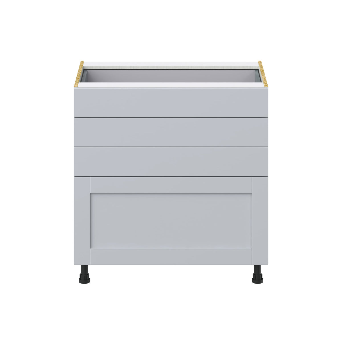 Hugo&Borg Charlesberg 33-in W x 34.5-in H x 24-in D Gray 4-Drawer Base Fully Assembled Cabinet (Recessed Panel Style)