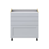Hugo&Borg Charlesberg 33-in W x 34.5-in H x 24-in D Gray 4-Drawer Base Fully Assembled Cabinet (Recessed Panel Style)