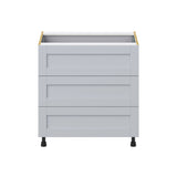 Hugo&Borg Charlesberg 33-in W x 34.5-in H x 24-in D Gray 4-Drawer Base Fully Assembled Cabinet (Recessed Panel Style)