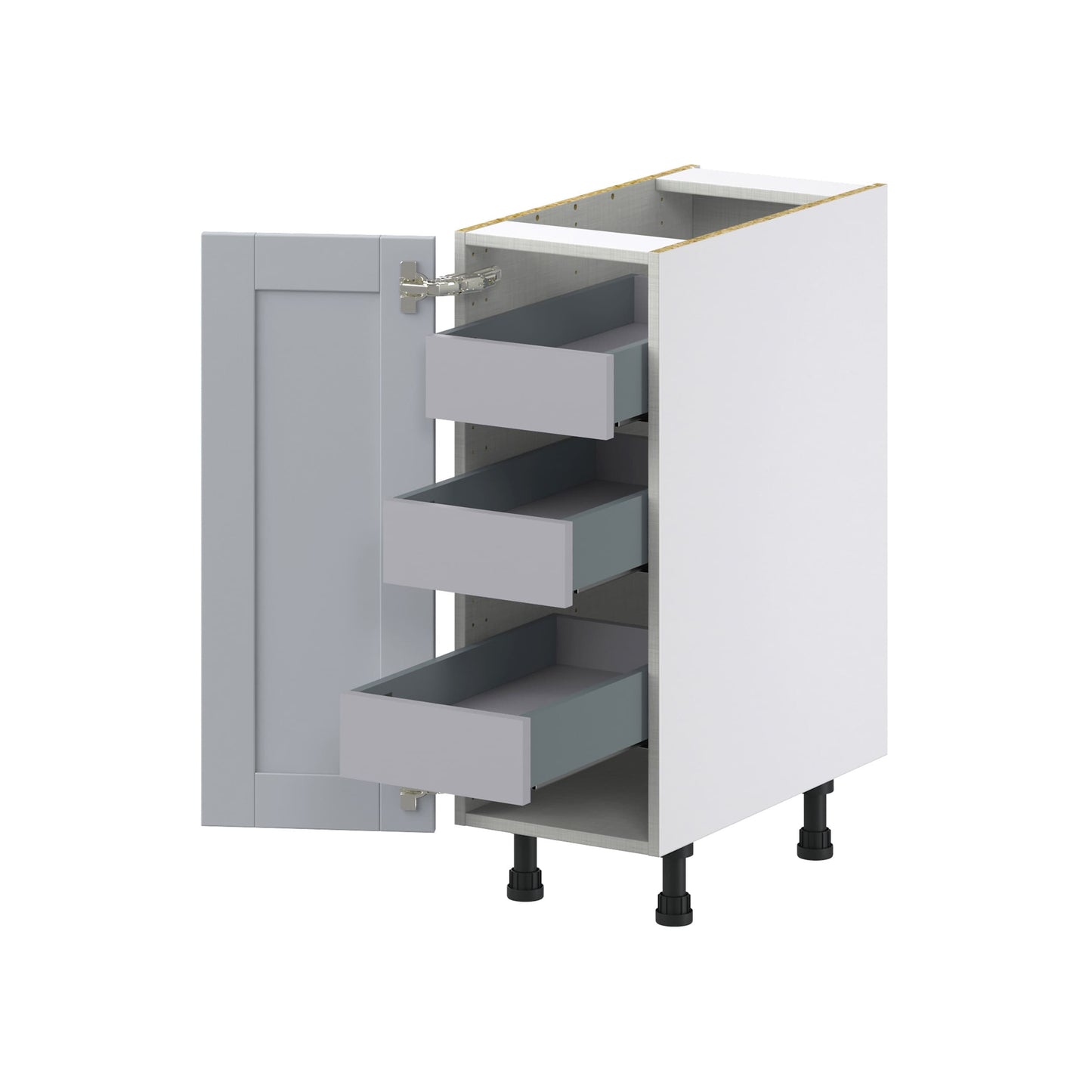 Hugo&Borg Charlesberg 12-in W x 34.5-in H x 24-in D Gray 3-Drawers Base Fully Assembled Cabinet (Recessed Panel Shaker Style)