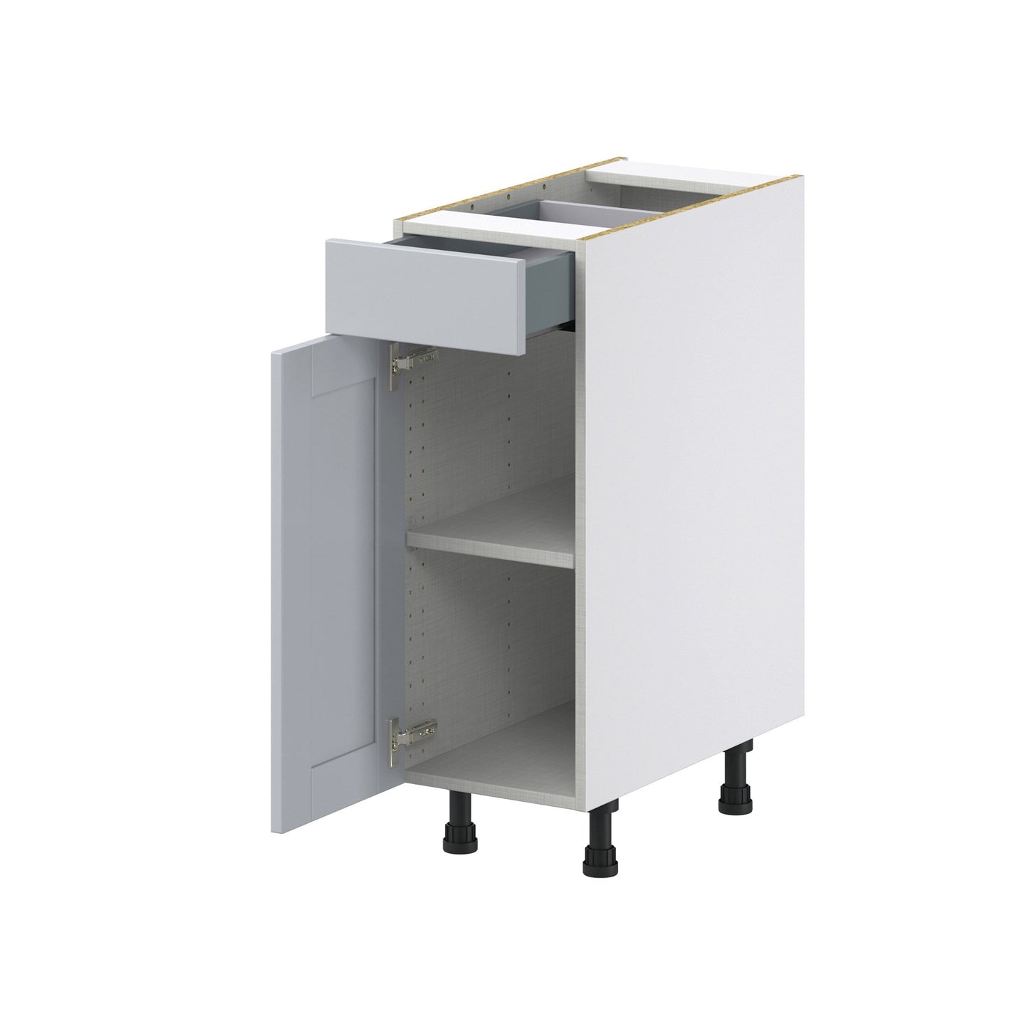 Hugo&Borg Charlesberg 12-in W x 34.5-in H x 24-in D Gray 1-Drawer Base Fully Assembled Cabinet (Recessed Panel Shaker Style)
