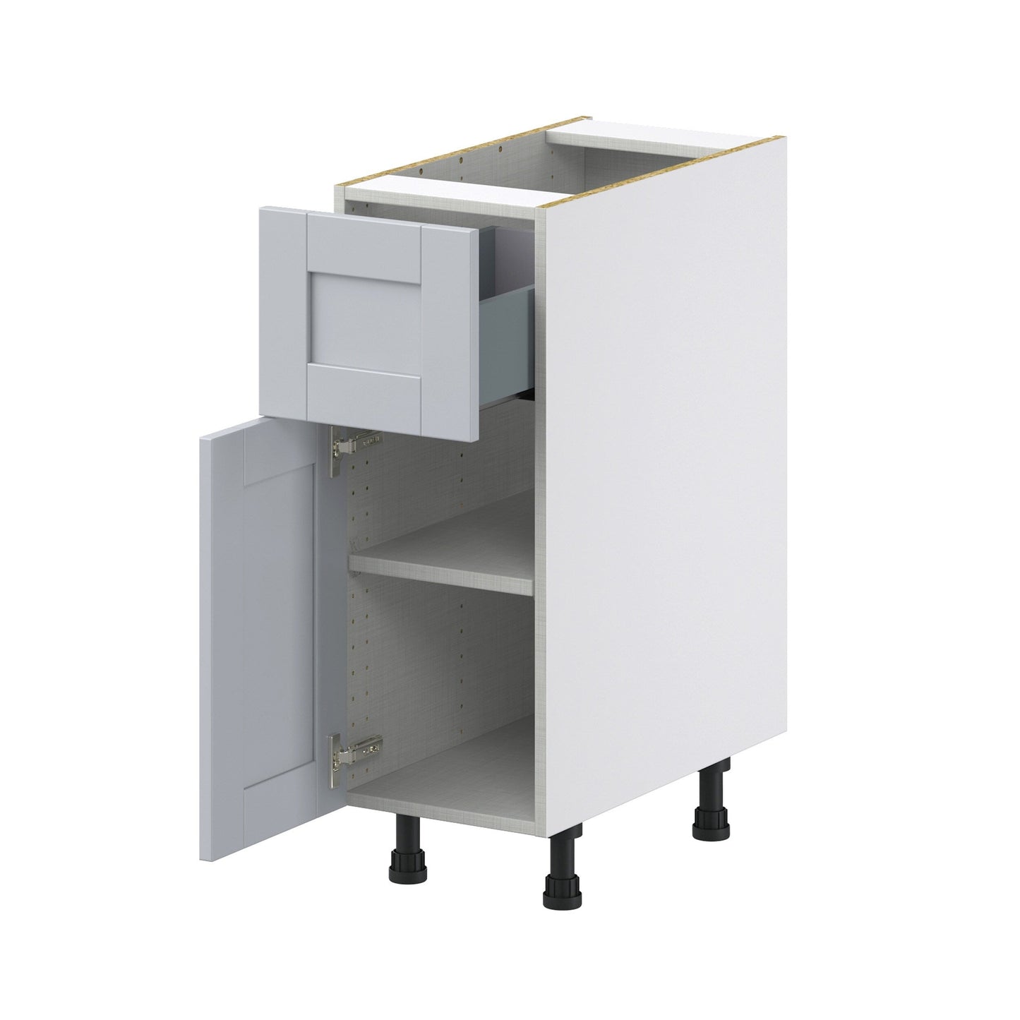 Hugo&Borg Charlesberg 12-in W x 34.5-in H x 25-in D Gray 1-Drawer Base Fully Assembled Cabinet (Recessed Panel Shaker Style)