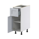 Hugo&Borg Charlesberg 12-in W x 34.5-in H x 25-in D Gray 1-Drawer Base Fully Assembled Cabinet (Recessed Panel Shaker Style)