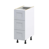 Hugo&Borg Charlesberg 12-in W x 34.5-in H x 24-in D Gray 3-Drawer Base Fully Assembled Cabinet (Recessed Panel Style)