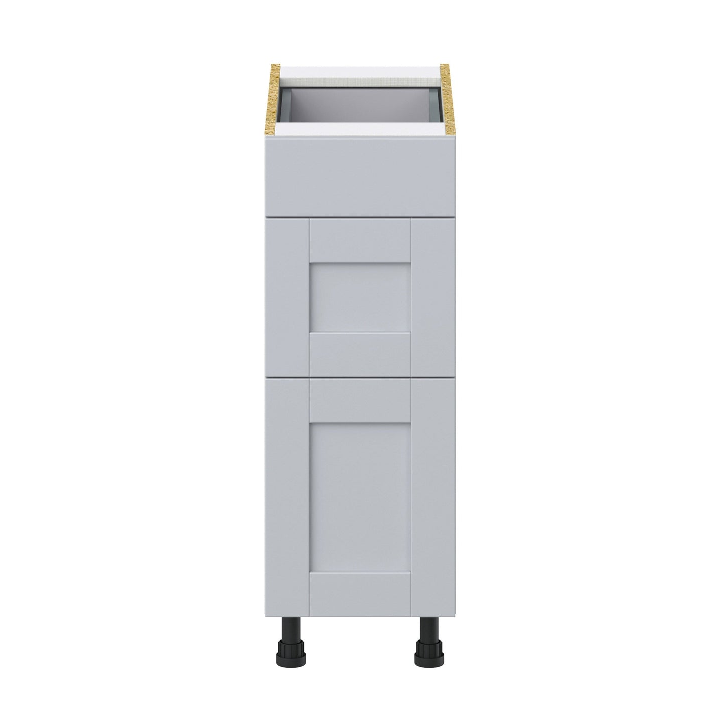Hugo&Borg Charlesberg 12-in W x 34.5-in H x 24-in D Gray 3-Drawer Base Fully Assembled Cabinet (Recessed Panel Style)