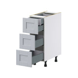Hugo&Borg Charlesberg 12-in W x 34.5-in H x 24-in D Gray 4-Drawer Base Fully Assembled Cabinet (Recessed Panel Style)