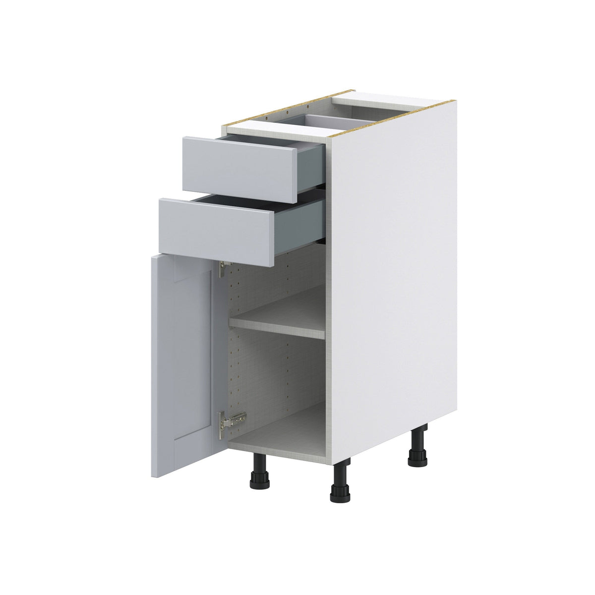 Hugo&Borg Charlesberg 12-in W x 34.5-in H x 24-in D Gray 2-Drawers Base Fully Assembled Cabinet (Recessed Panel Shaker Style)
