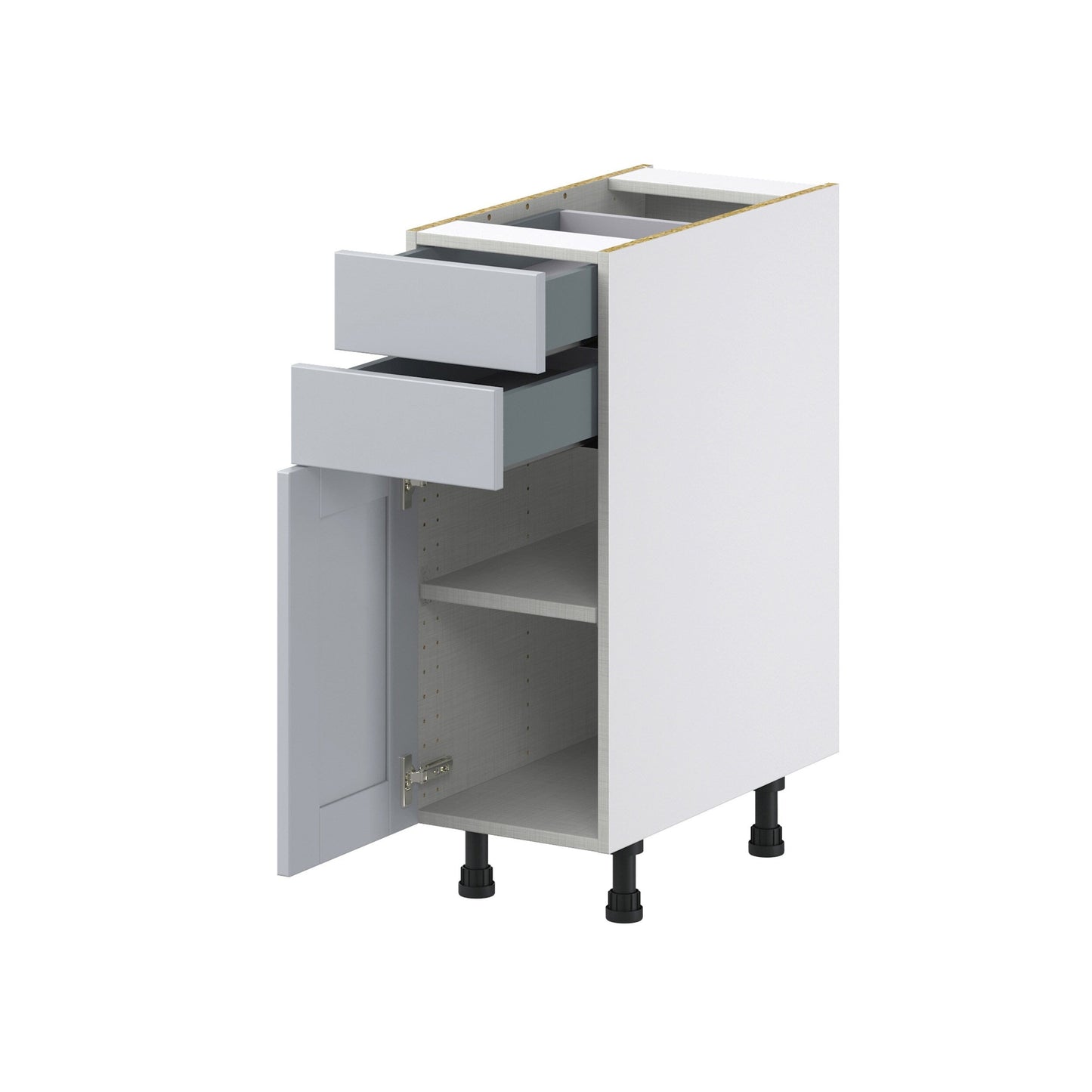 Hugo&Borg Charlesberg 12-in W x 34.5-in H x 24-in D Gray 2-Drawers Base Fully Assembled Cabinet (Recessed Panel Shaker Style)