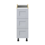 Hugo&Borg Charlesberg 12-in W x 34.5-in H x 24-in D Gray 3-Drawer Base Fully Assembled Cabinet (Recessed Panel Style)