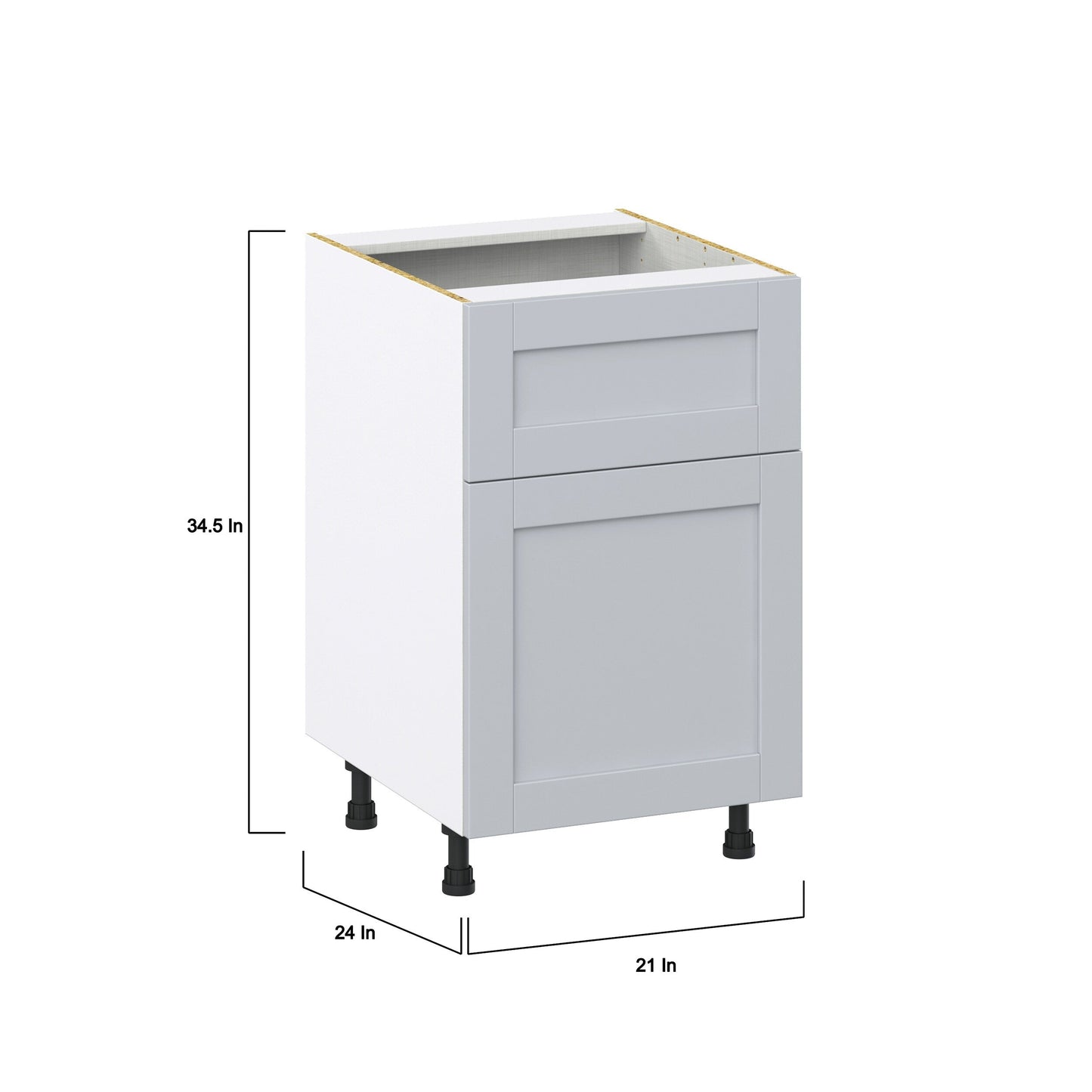 Hugo&Borg Charlesberg 21-in W x 34.5-in H x 25-in D Gray 1-Drawer Base Fully Assembled Cabinet (Recessed Panel Shaker Style)