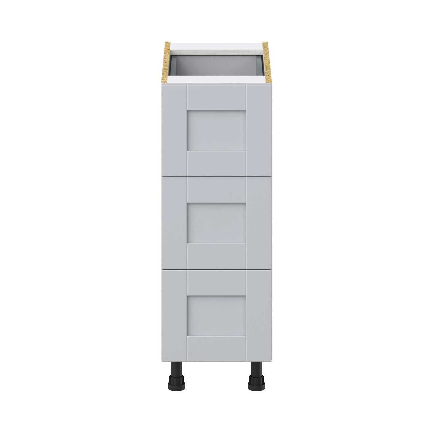 Hugo&Borg Charlesberg 12-in W x 34.5-in H x 24-in D Gray 4-Drawer Base Fully Assembled Cabinet (Recessed Panel Style)