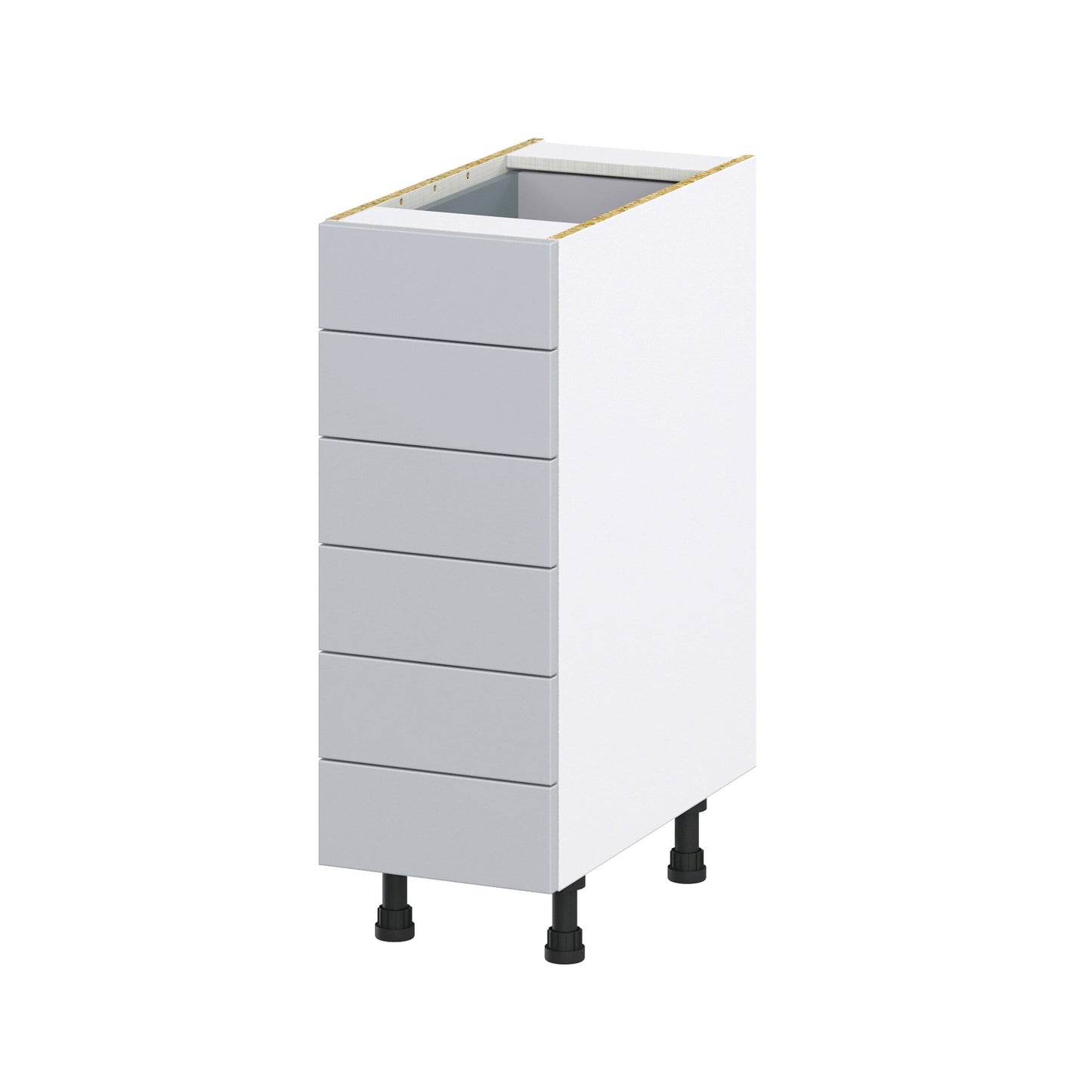 Hugo&Borg Charlesberg 12-in W x 34.5-in H x 24-in D Gray 6-Drawer Base Fully Assembled Cabinet (Recessed Panel Style)