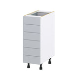 Hugo&Borg Charlesberg 12-in W x 34.5-in H x 24-in D Gray 6-Drawer Base Fully Assembled Cabinet (Recessed Panel Style)