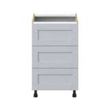 Hugo&Borg Charlesberg 21-in W x 34.5-in H x 24-in D Gray 3-Drawer Base Fully Assembled Cabinet (Recessed Panel Style)