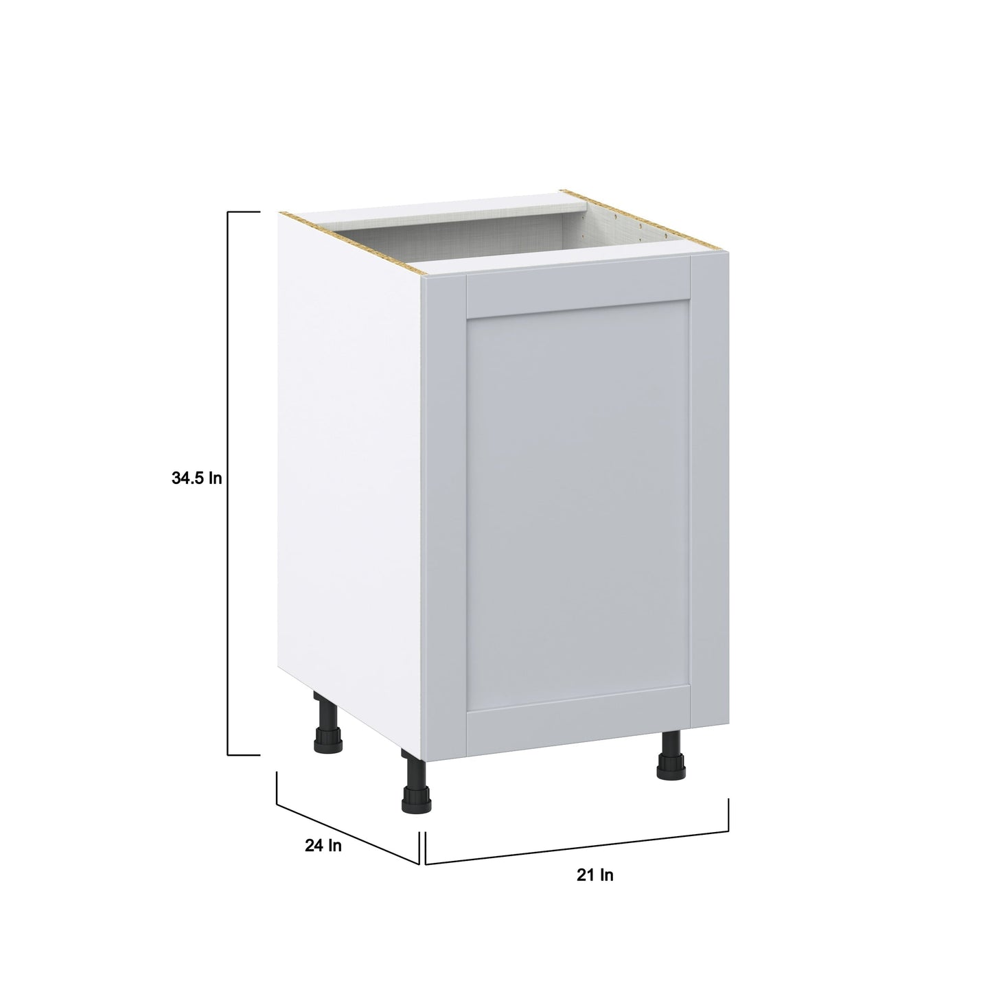 Hugo&Borg Charlesberg 21-in W x 34.5-in H x 24-in D Gray 3-Drawers Base Fully Assembled Cabinet (Recessed Panel Shaker Style)