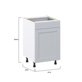 Hugo&Borg Charlesberg 21-in W x 34.5-in H x 24-in D Gray 1-Drawer Base Fully Assembled Cabinet (Recessed Panel Shaker Style)
