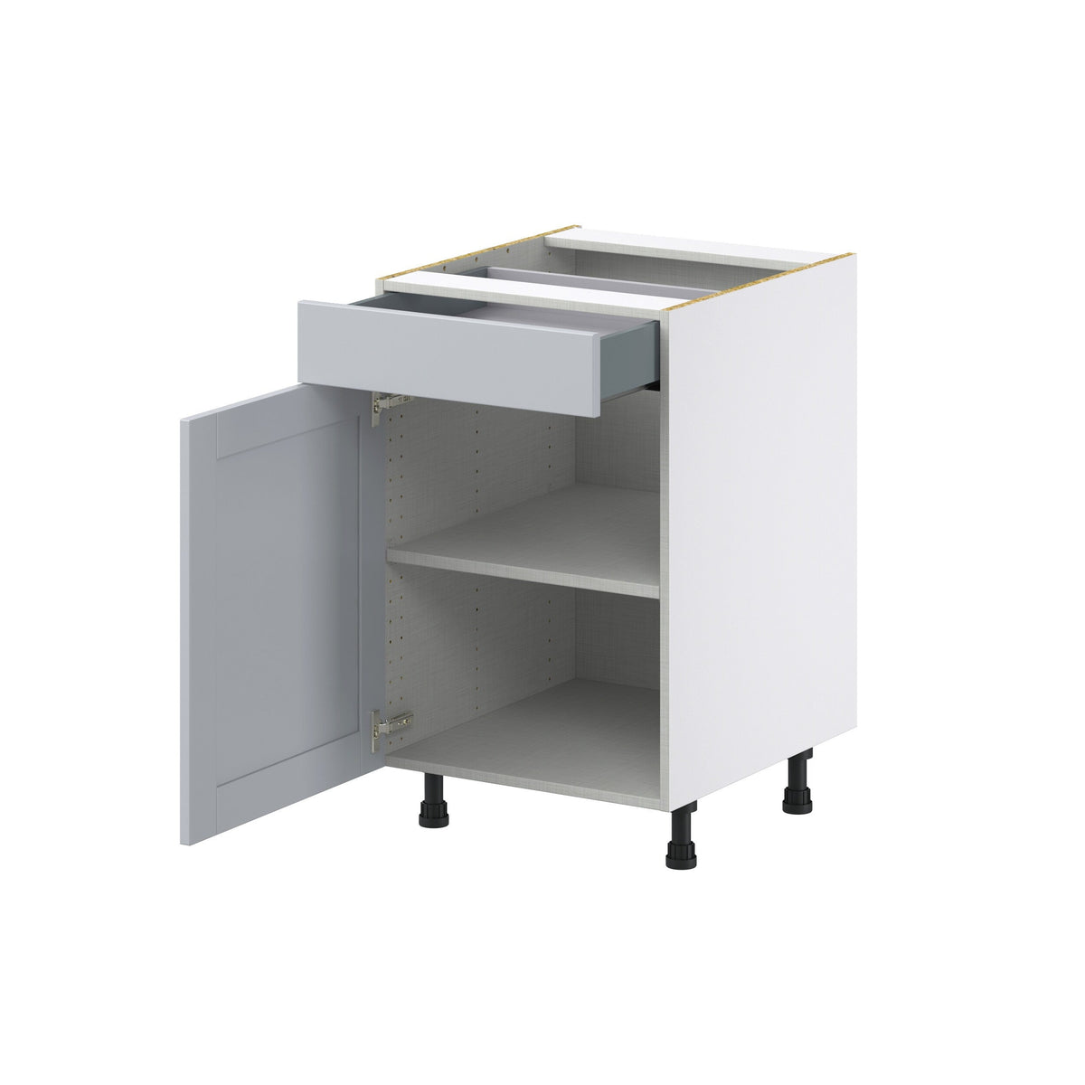 Hugo&Borg Charlesberg 21-in W x 34.5-in H x 24-in D Gray 1-Drawer Base Fully Assembled Cabinet (Recessed Panel Shaker Style)