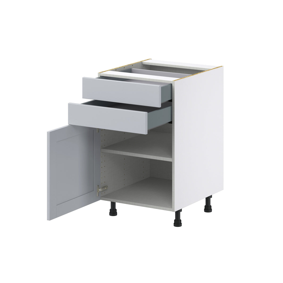 Hugo&Borg Charlesberg 21-in W x 34.5-in H x 24-in D Gray 2-Drawers Base Fully Assembled Cabinet (Recessed Panel Shaker Style)