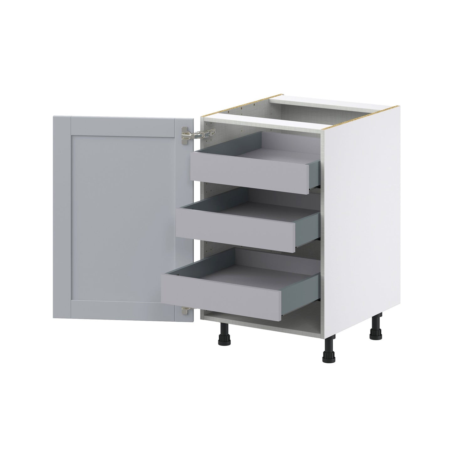 Hugo&Borg Charlesberg 21-in W x 34.5-in H x 24-in D Gray 3-Drawers Base Fully Assembled Cabinet (Recessed Panel Shaker Style)