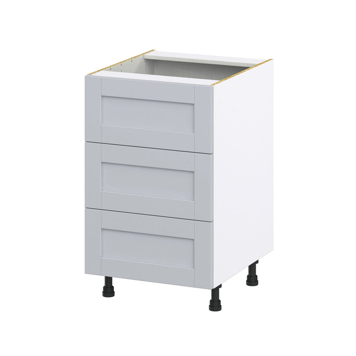 Hugo&Borg Charlesberg 21-in W x 34.5-in H x 24-in D Gray 3-Drawer Base Fully Assembled Cabinet (Recessed Panel Style)