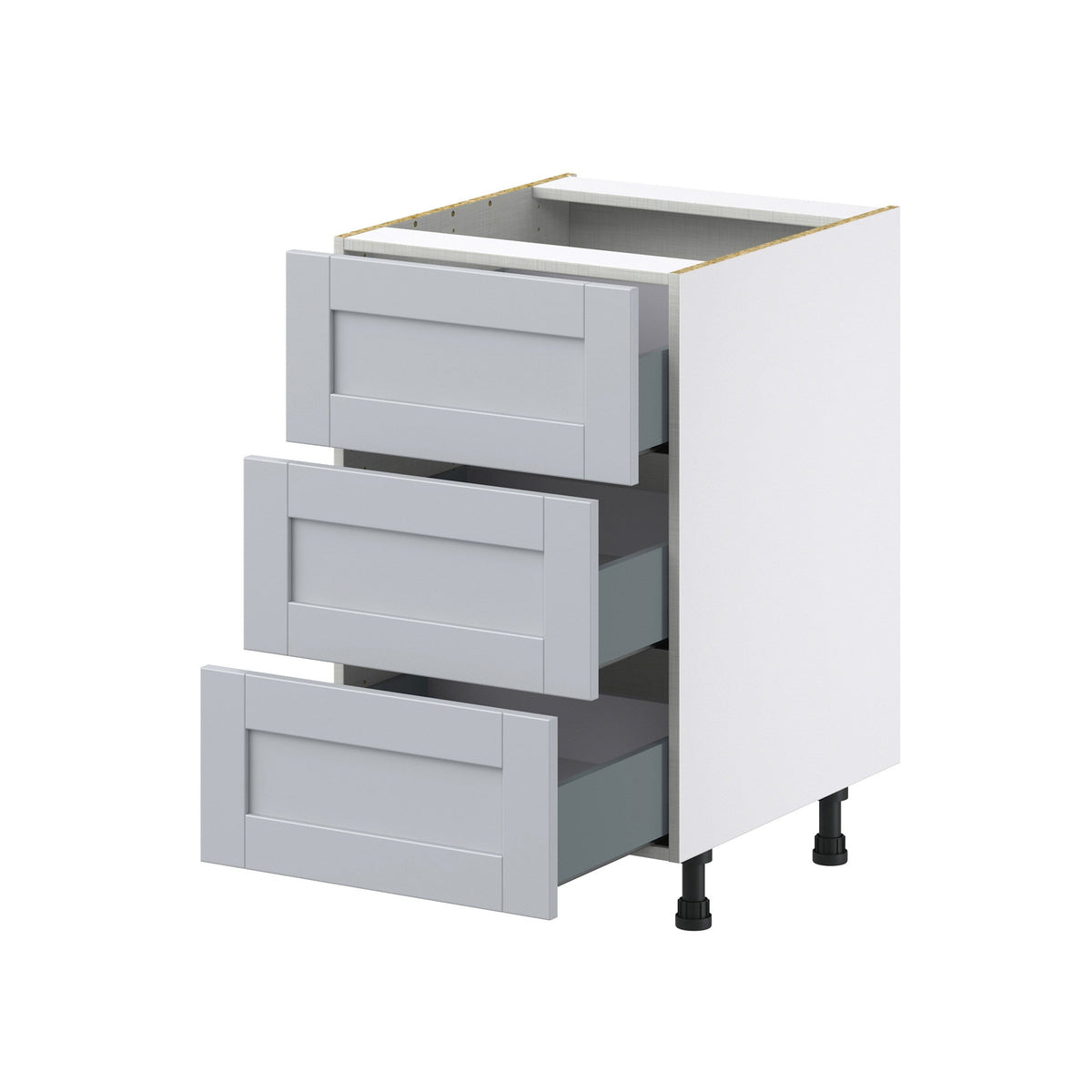 Hugo&Borg Charlesberg 21-in W x 34.5-in H x 24-in D Gray 3-Drawer Base Fully Assembled Cabinet (Recessed Panel Style)