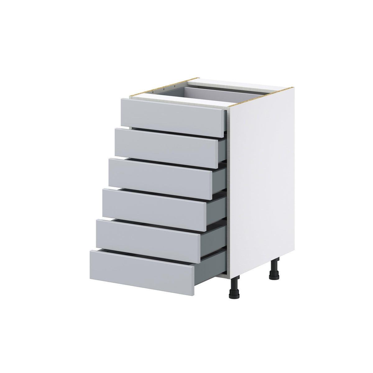 Hugo&Borg Charlesberg 21-in W x 34.5-in H x 24-in D Gray 6-Drawer Base Fully Assembled Cabinet (Recessed Panel Style)