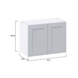 Hugo&Borg Charlesberg 27-in W x 20-in H x 14-in D Gray Wall Fully Assembled Cabinet (Recessed Panel Shaker Door Style)
