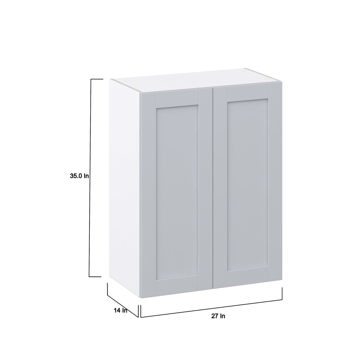 Hugo&Borg Charlesberg 27-in W x 35-in H x 14-in D Gray Wall Fully Assembled Cabinet (Recessed Panel Shaker Door Style)