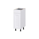 Hugo&Borg Jolie 12-in W x 34.5-in H x 21-in D Warm White 1-Drawer Base Fully Assembled Cabinet (Recessed Panel Shaker Style)