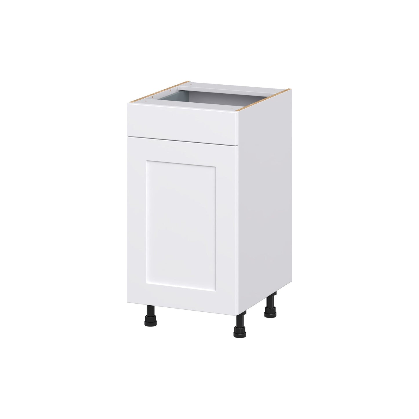 Hugo&Borg Jolie 18-in W x 34.5-in H x 21-in D Warm White 1-Drawer Base Fully Assembled Cabinet (Recessed Panel Shaker Style)
